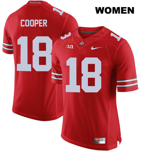 Ohio State Buckeyes Women's Jonathon Cooper #18 Red Authentic Nike College NCAA Stitched Football Jersey YV19H85VI